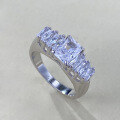 wholesale S925 Sterling Silver 5*7 Square Prong Zircon High-end Wedding Fashion Ring for Women Valentine's Day Xiaohongshu Style-0-5
