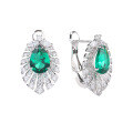 wholesale S925 Sterling Silver Radiant High-Carbon Diamond Zircon Emerald Stud Earrings for Women, Wholesale and Live Streaming-0-4