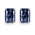 wholesale 925 Silver 1ct VVS1 Colorful Moissanite Radiant Earrings, New Collection by Yuntong Jewelry, Selling Well Across Borders-0-0
