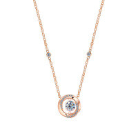 S925 Silver Moissanite Three-Second Heartbeat Necklace, Women's Fashion Pendant-S925 sterling silver rose gold + moissanite  925 sterling silver