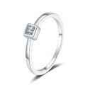 wholesale S925 Sterling Silver Moissanite Square Cut Moissanite Ring, Fashionable Commute Light Luxury Style, for Best Friend or Girlfriend-0-4