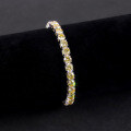 wholesale S925 sterling silver new style tennis chain 3/4/5mm bracelet with ins-style fresh yellow moissanite, European version-0-7