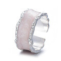 wholesale S925 Silver Fashion Korean Japanese Style Gradient Resin Irregular Personality Internet Celebrity Trend Versatile Open Adjustable Ring-0-4