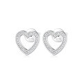 wholesale 925 Sterling Silver Earrings with Zircon Heart Studs, Ins Light Luxury High-End Cross-Border Silver Earrings-0-4