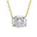 wholesale 18K gold new luxury halo setting 8*10mm radiant cut oval white diamond women's choker necklace-0-4