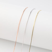 wholesale S925 Silver Women's Necklace, Small and Unique Design, Minimalist Matching Chain, Snake Bone Chain, Elegant and Versatile Collarbone Chain, Cross-Border New Product-0.7 octagonal snake bone chain 40cm-gold