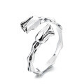 wholesale S925 Sterling Silver Korean-style Retro Bamboo Ring Holder Tulip Gentle and Elegant Openable Ring-0-4
