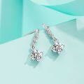 wholesale S925 Sterling Silver Moissanite Earrings for Women, 1 Carat Four-Prong Ear Hook, Simple and Fashionable Earrings, Ear Drops, Ear Pendants-0-2