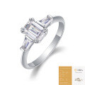 Metal Material Fashion Silver Non-Fading Moissanite Luxury Ring, Custom Processing for Cross-Border Niche Premium Sales-0-19
