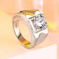 wholesale S925 Sterling Silver Men's Ring Men's Pure Silver European and American Popular Style Minimalist Men's Ring High-End Diamond Ring Men's Hip Hop-0-4
