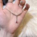 wholesale [925 Sterling Silver Gold Plated] Zhuozhifan Jewelry Pigeon Blood Red Small Gourd Necklace Artificial Simulated Gemstone Jewelry Pendant for Women-0-2