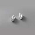 wholesale Metal S925 silver textured glossy surface ear clip Korean version women's no-piercing wide surface ear cuff earrings G6957-0-1