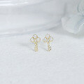 wholesale 9K Gold Artini Jewelry Mini Diamond Key Earrings Hypoallergenic Exquisite Light Luxury Earrings Gift for Women-0-3