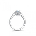 S925 Silver New Moissanite Ring Women's Twisted Snowflake Design-0-3