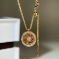 wholesale Gold metal material, Douyin hit Shuibei same style ancient method rotating compass pendant necklace, simple and modern Chinese style unisex-0-4