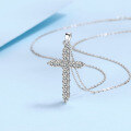 wholesale PT950 Gold Plated 925 Sterling Silver Cross Pendant Necklace for Women with Moissanite, Factory Direct Wholesale in Stock-0-1