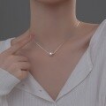 wholesale 925 Silver Pearl Luminous Bead Snake Bone Necklace Minimalist Fashion Elegant French Retro Versatile Internet-famous Collarbone Chain D9548-0-1