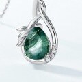 wholesale S925 Sterling Silver New Japanese and Korean Light Luxury Style Necklace for Women, Forest-inspired Moss Pendant Fresh and Elegant Wholesale Customization-0-2
