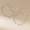 wholesale 990 Sterling Silver Fresh and Sweet Ins Style Niche Design Exquisite Beaded Fringe Bracelet Anklet S7720-0-0
