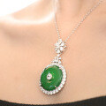 wholesale S925 Silver New Style Yuntong Jewelry Chrysoprase Pendant Necklace for Women, Anniversary Gift-0-3