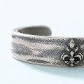 wholesale S925 sterling silver new Korean-Japanese style vintage emblem ring, simple adjustable open ring-0-2