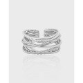 wholesale S925 Sterling Silver Korean Version Ins Niche Design Multi-Layer Wrap Wide Band Ring for Women-0-0