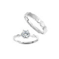 wholesale S925 pure silver "Together Forever" couple rings, a pair of ins Korean-style minimalist brushed matching rings, 520 gift-0-4