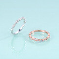 wholesale S925 Silver Plated 18k Gold, Cold Style Zircon Ring, Rose Gold and White Gold Stackable Couple's Ring-0-3
