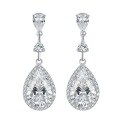 wholesale S925 Sterling Silver New Drop Pear-shaped Stud Earrings Simulated Diamond Earrings European and American Cross-border Style-0-4