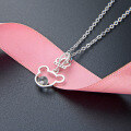 wholesale S925 Silver Creative Minimalist Hollow-Out Animal Collarbone Necklace with Crown Bear Pendant Inlaid with Diamonds for Women-0-2