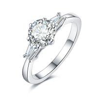wholesale Metal material first: Classic Round and Square Moissanite Ring by Yuntong Jewelry, an ideal gift for weddings and special occasions-1 carat  size 12 (US size 5.5)