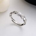 wholesale S925 Sterling Silver Minimalist Ins Korean Style Chain English Letter Ring Index Finger Ring for Women-0-0