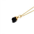 wholesale S925 Silver Japanese-style Light Jewelry Natural Black Onyx and White Crystal Pendant for Women, Minimalist Retro Hollow-Out Necklace and Earrings-0-4