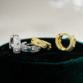 S925 Sterling Silver Geometric Hip Hop Moissanite Earrings for Men and Women-0-4