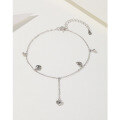 wholesale 925 Sterling Silver Heart Ankle Bracelet for Women, Summer Beach Girl Foot Chain, Minimalist Design High-End Ankle Jewelry-0-0