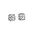 wholesale S925 Sterling Silver New Hot Selling 1ct Fat Square 7*7 Earrings Versatile Women's Earrings INS-0-4