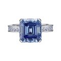 wholesale S925 Silver New Style Imported Blue-Gray 10*11 High Carbon Diamond Ring for Women,-0-4
