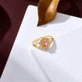 wholesale S925 Sterling Silver Japanese Jewelry Summer New Retro Elegant Pink Tourmaline Ring Factory Direct Wholesale-0-1