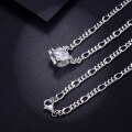 wholesale S925 Silver Hip Hop New Bull Head 2 Carat Round Moissanite Unisex Pendant Firago Chain-0-2