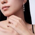 Sterling Silver Pear-Shaped Moissanite Long Elegant Earrings Wholesale-0-2