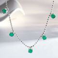 S925 Silver Agate Necklace with High-Ice Beads and Pendant-0-1