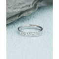 wholesale 925 Sterling Silver Crushed Ice Ring for Women, Small and Niche, Light Luxury with a High-End Feel, Adjustable Open Band, Minimalist Circle Ring for Index Finger or Pinky, Gift for Girlfriend-0-3