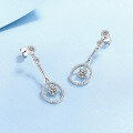wholesale S925 Sterling Silver Moissanite Earrings for Women, Tassel Long Drop Earrings, Versatile and Stylish Elegant Ear Drop, Ready for Wholesale-0-6