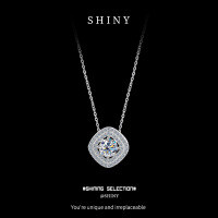 Silver Moissanite Necklace, 1 Carat Luxury Pendant for Live Stream Supply.-S925 sterling silver + 50 points Moissanite