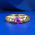 wholesale Metal Material: S925 Silver Gold-Plated Live Stream Style 4*6mm Rubellite Pink Sapphire Pear-Shaped Teardrop Ring Supports Drop Shipping-0-0