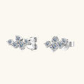 wholesale S925 Silver Moissanite Stud Earrings, TikTok Influencer Same Style Trendy Niche Design, All-Over Sparkling High-End Sensibility Jewelry-0-1
