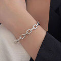 wholesale S925 Sterling Silver Extra Heavy Work Vintage Chain Bracelet for Women, Summer Minimalist Versatile Personality Hand Jewelry-0-2
