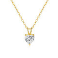 14K Gold Plated 925 Silver Moissanite Heart Pendant Necklace for Women, Cross-border Supply-0-3