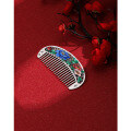 wholesale 999 sterling silver genuine silver comb with enamel handcrafted snowflake design, pure silver scraping massage healthcare gift for mom-0-0