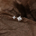 wholesale 925 Sterling Silver Star Mini Asymmetric Earrings For Healing Ear Piercings, Sleep Without Removal, Small Batch Design-0-1